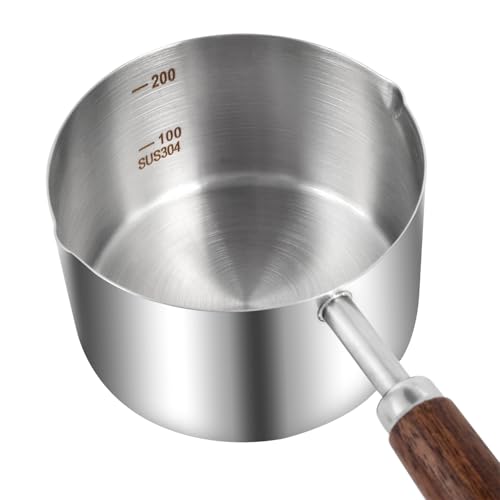 Kichwit Dog Food Scoop, 1 Cup and 1/2 Cup, 304 Stainless Steel Pet Food Scoop Measuring Cup with Wooden Handle, Set of 2 - Thumbnail 4