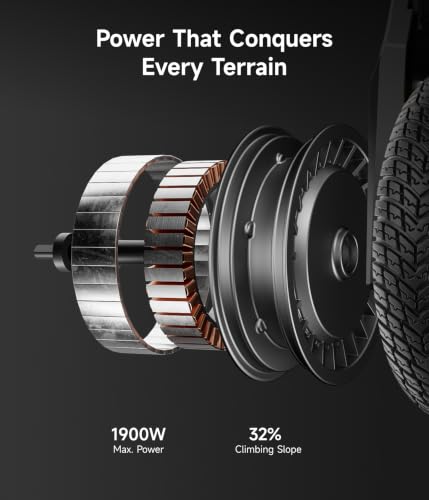 NAVEE NT5 Max Electric Scooter, 31 mph Speed, 51.6 Miles Range, Fast Charging, 1900W Peak Motor, Dual Telescopic & Damping Arm Suspension, Dual Disc Brake, 10.5" Tubeless Tire, Off-Road Scooter Adults — view 5
