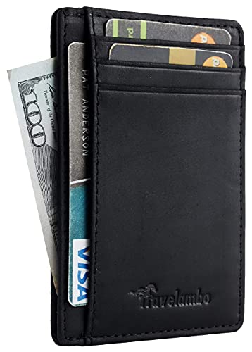 Travelambo Womens Multi Card Case Wallet & Front Pocket Minimalist Leather Slim Wallet #TOP4