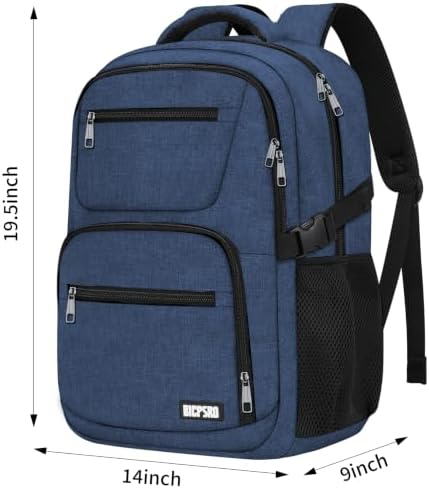 BICPSRO Backpack for Men Women,Work Business Backpacks with Reinforced Straps, Blue Laptop Backpack — view 6