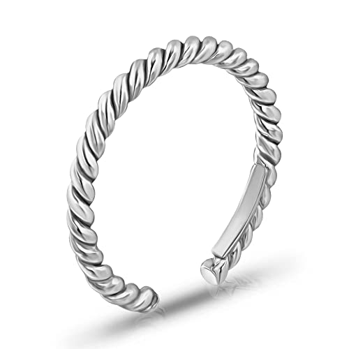 Sea Of Ice Toe Rings For Women Girls Sterling Silver Twisted Rope Open Band Adjustable Beach Jewelry #TOP22