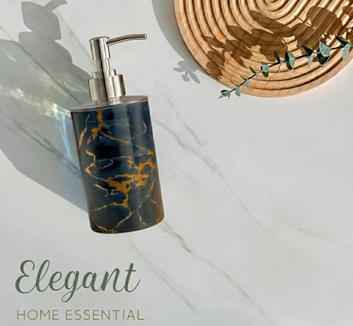 Image of Italian Design Liquid Soap Dispenser| Sanitizer Dispenser | Lotion Dispenser | Shampoo Dispenser | Handwash Bottle | Metallic Grey Finish, 350ml (Italian Black)