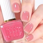 Jelly Nail Polish, Baby Pink Nail Varnish, Translucent Nude Quick Dry nail Polish, No Need UV Lamp Chip Resistant, Non-Toxic, Long-Lasting for Women & Girls At-Home Manicure (35#Jelly Pink)