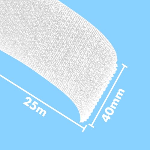 Hook and loop blanc non adhésif de 40 mm pour customiser vos vêtements