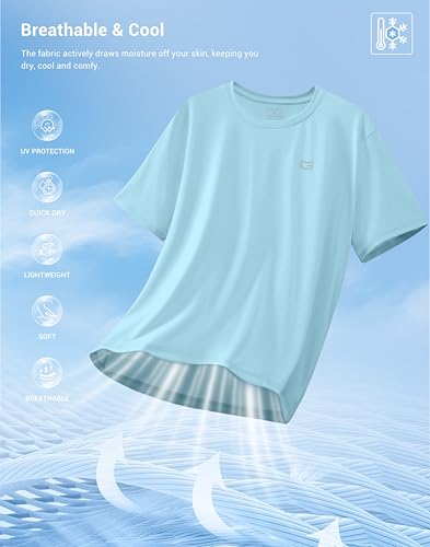Image of G Gradual Men's Sun Protection Swim Shirt UPF 50+ Rash Guard Short Sleeve Quick Dry Water Hiking Workout Shirts for Men