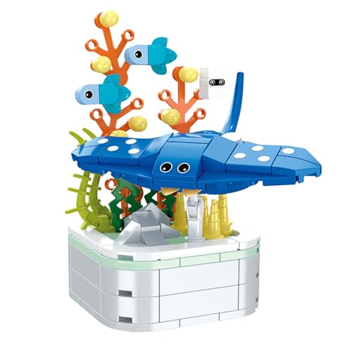 TECHEEL Mini Tiere Bausteine Ideas Meerestier Bauspielzeug Ozeane Set Aquarium Klemmbausteine Deko Geschenk für Erwachsene und Kinder ab 6 Jahren