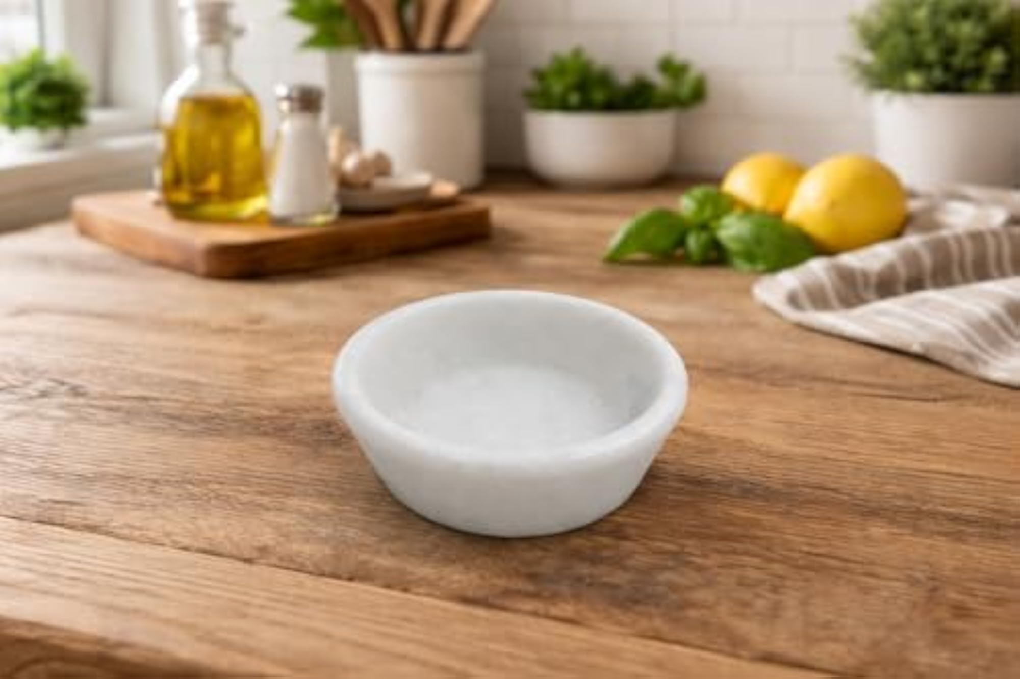 Handmade White Marble Serving Deep Plate