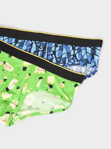 Image of Bummer Men's Printed Micro Modal Briefs Underwear | Ultra Soft & Breathable | Combo Pack of 2
