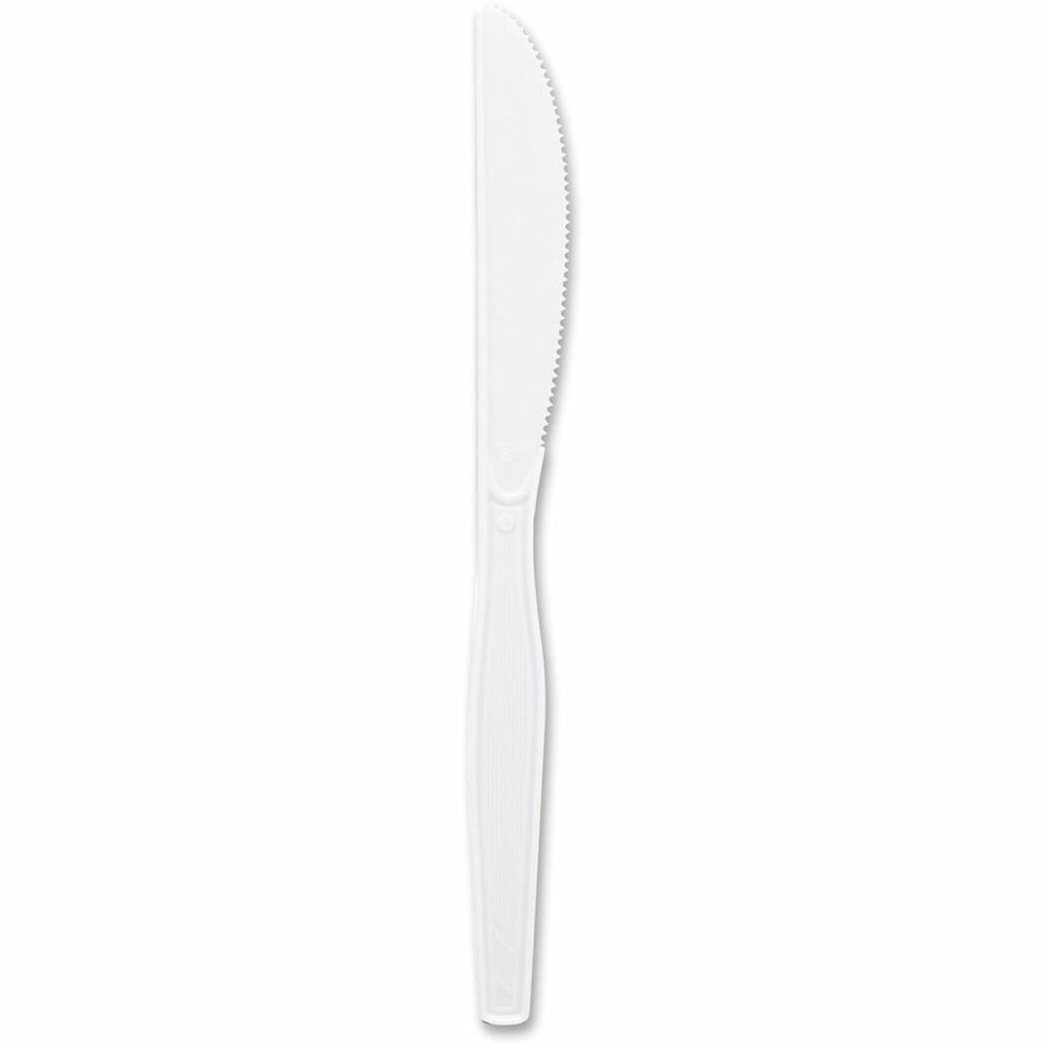 Genuine Joe Heavy/Medium Weight Plastic Knife, White, 100 Count