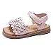 Girls Flower Sandals Korean Fashion Dressy Style Baby Sandals Soft Sole Children Summer Shoes Cute Floral Casual Wear (13 Little Child)