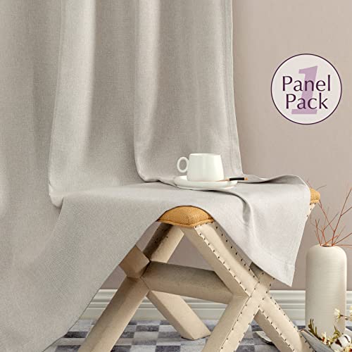 Jinchan Linen Textured Curtain For Living Room Darkening 84 Inch Long Bedroom Curtain Thermal Insulated Curtain Greyish Beige Curtains Grommet Top Window Curtain 1 Panel #TOP6