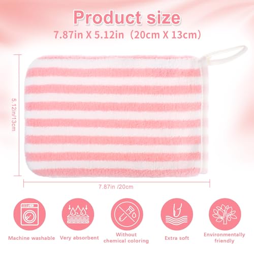 PHOGARY 6 Pack Face Body Cloths, Facial Mitts Coral Fleece Wash Cloth, Super Absorbent & Soft Face Towels Reusable Makeup Remover Cloth Facial Cleansing Cloths, Guest Towel Small Hand Towels-13x20cm - Image 3