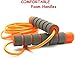Adjustable Soft Skipping Rope with Skin-friendly Foam Handles for Kids, Children, Students and Adults - Orange & Green