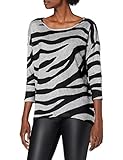 Top ONLY Damen ONLELCOS 4/5 AOP JRS NOOS Top, Light Grey Melange/AOP:Graphic Zebra, M