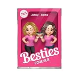 Bestie Forever - Bestie Pink 3D Effect Personalized Action Figure Acrylic Block, Best Friend...