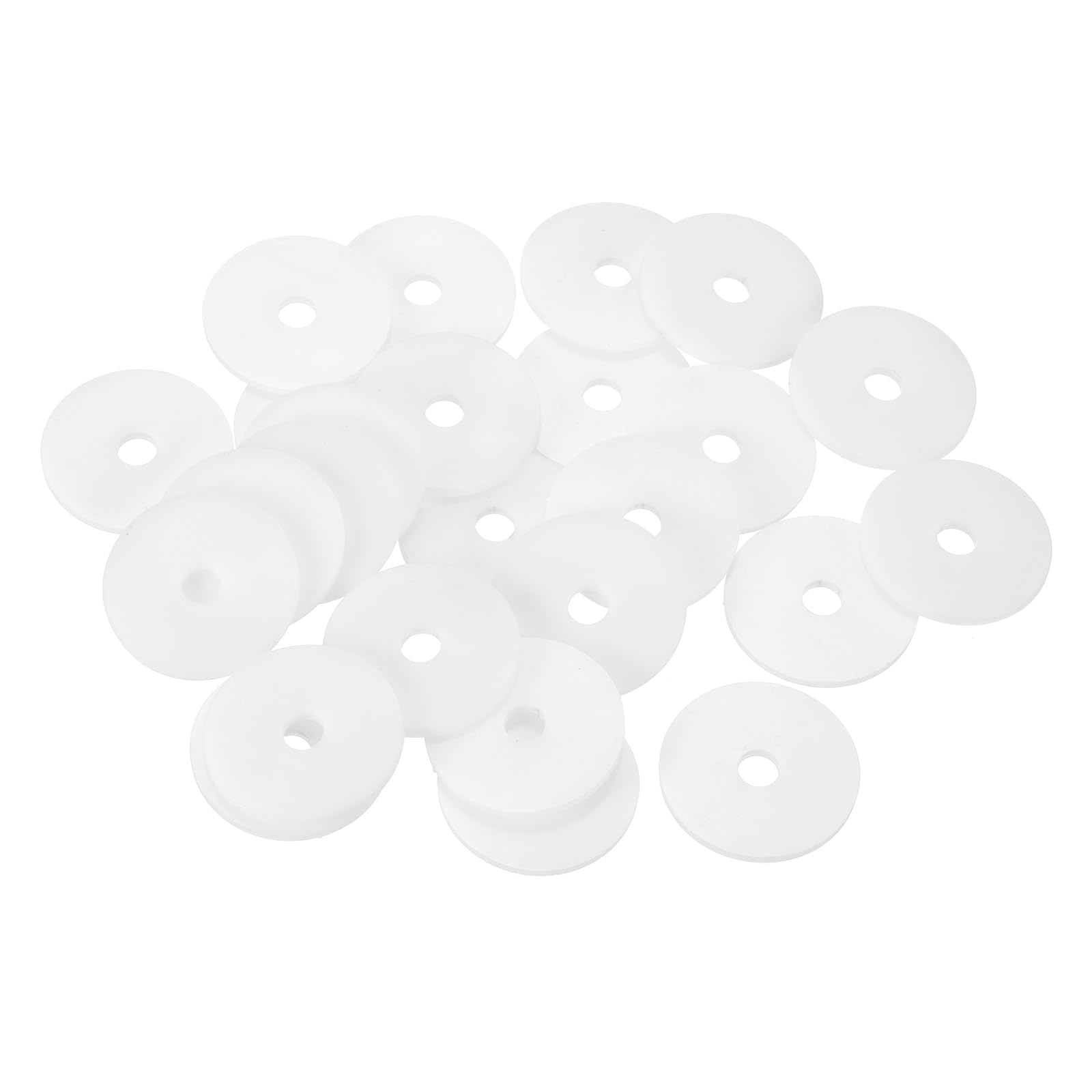 uxcell 25Pcs M6 Nylon Flat Washers Plain Washer 6mm ID 30mm OD 2mm Thick Plastic Washers for Screws Bolts Garden Faucet Plumbing Washers Repair, White