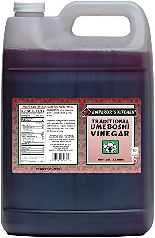 Emperor's Kitchen Traditional Japanese Morisho Umeboshi Vinegar, Kosher, Vegan, Fruit Vinegar, 1 Gallon