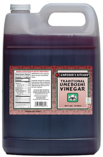 Emperor's Kitchen Traditional Japanese Morisho Umeboshi Vinegar, Kosher, Vegan, Fruit Vinegar, 1 Gallon #TOP2