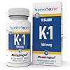 Superior Source Vitamin K1 500 mcg - Bone Strength & Health Support Supplement - Vitamin K Supplement Aids Blood Health & Calcium Absorption - 100 Sublingual Dissolving Tablets