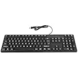 Kabelgebundene Tastatur, 104 Tasten Kabelgebundene stille Computertastatur, schlanke ergonomische USB-PC-Tastatur, für Heim/Büro, Plug-and-Play(schwarz)
