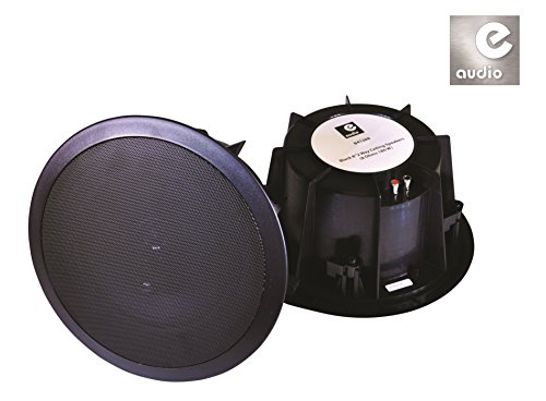 E-Audio Black 8 180W Twin Offset 2-Way Water Resistant Ceiling Speakers PAIR