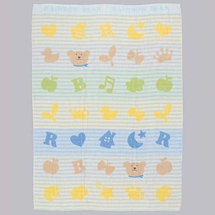 Amazon レインボーベア 大判バスタオル しましま サックス タオルケット 今治タオル タオル ホーム キッチン オンライン通販