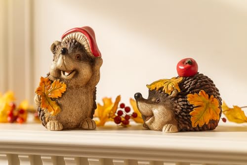 Schneemann-Versand Herbstdeko Igel Figuren Set – 2er Set Dekofiguren...