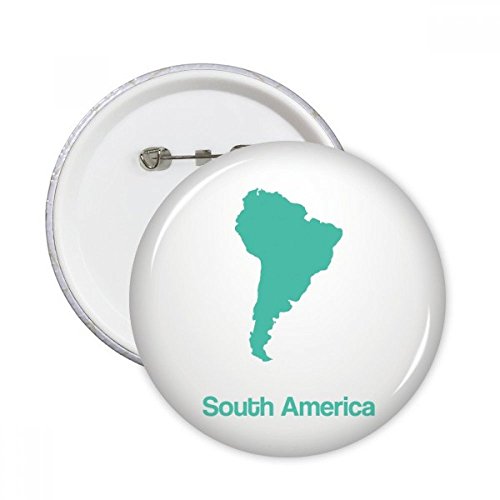 Badge rond carte Amérique du Sud vert pour vêtement, lot de 5 broches XXL
