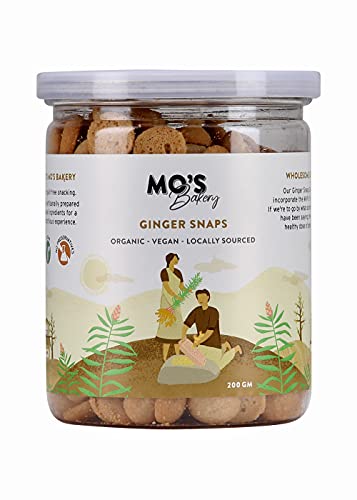 Image of Mo's Ginger Snaps, 200 G| Vegan | Gut Friendly Ginger Snap Cookies for Kids and Adults | 100% Natural & Preservatives Free