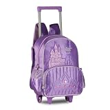 Mochila de Rodinha Princesa Mágica com Luzes Piscantes Escolar