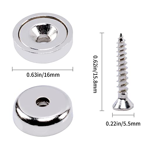 12Pcs Super Strong Neodymium Magnets With Holes, Ring Rare Earth Magnets Heavy Duty,Small Round Base Cup Countersunk Magnets Strong For Kitchen Craft Wood Diy Holding Tools Hanging (16X5 Hole 3.5Mm) #TOP1