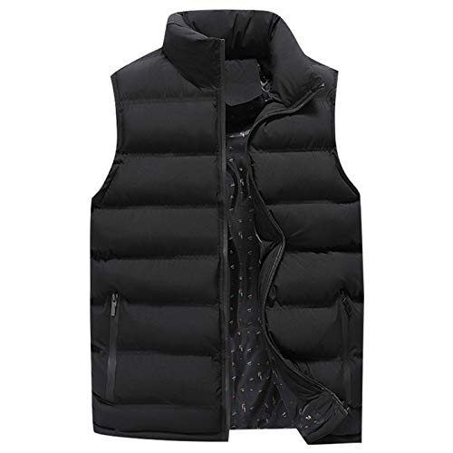 Image of GAOHONGMEI Mens Padded Down Gilets Casual Outdoor Vest Body Warmer Winter Sleeveless Jackets-black-6XL