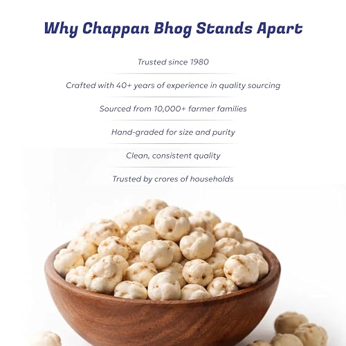 Image of Chappan Bhog Platinum Makhana 250g x 2 | 6+ Suta Jumbo Foxnuts (Phool Makhana) | Premium Raw Makhana (Lotus Seeds) | High Protein, Gluten Free Healthy Snack | Ready to Eat | Fasting and Evening Diet