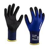 Sirex J880 Ultra-Feinstrickhandschuhe 21 Gauge, 12 Paar - Nylon Blau mit schwarzer Nitrilschaum-Beschichtung, perfektes Tastgefühl & atmungsaktiv, Montagehandschuhe, EN 388