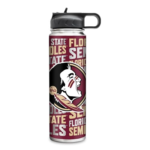 Rico Industries NCAA Florida State Seminoles 22oz Stainless Steel Tumbler with Lid - Great For Coffee, Tea, Water or Cocktails