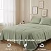 Threadmill Cotton Queen Sheet Set | 100% Cotton Sheets for Queen Size Bed | Solid Sateen Queen Bed Sheets Set with 16” Deep Pocket | Soft Breathable 4-Piece Cooling Bedding Sheet Set | Sage Green