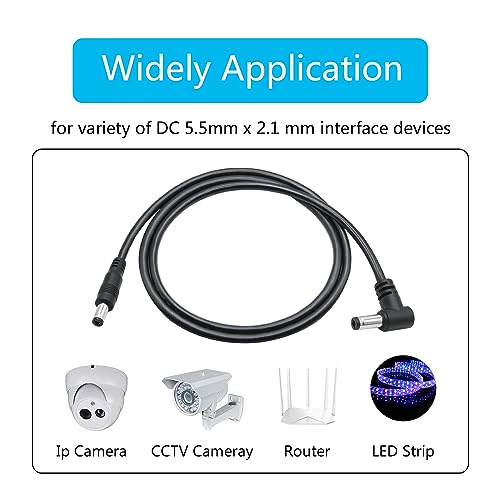 Cables de extensión de alimentación de 12 V CC de 5,5 mm x 2,1 mm para cámaras de seguridad 5