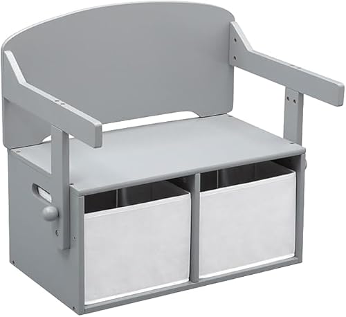 Delta Children MySize - Banco de actividades convertible para niños color gris Bianca Blanco, gris