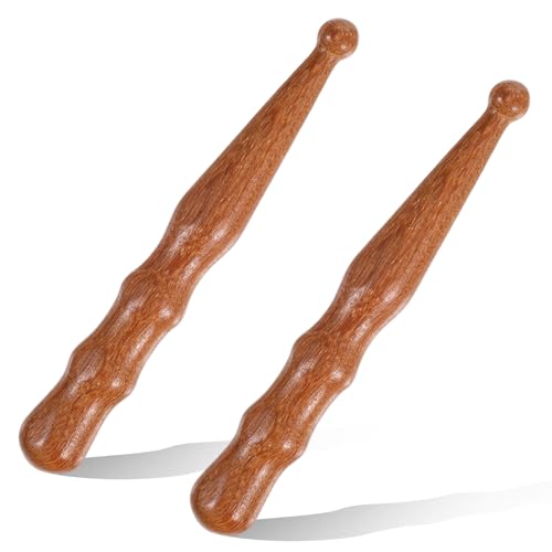 Shimmeroo 2 Stück Akupunkturstift Akupressurstift Sandelholz Akupressur Massagestifte Traditionelle Akupressur Stift für Entspannung von Körper Händen und Füßen