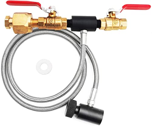 Paintball Co2 Tank Refill Adapter Hose to Fill 12oz, 16oz, 20oz Co2 Dual Valve Bottle