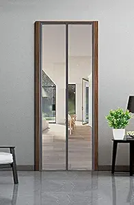EVAFLY Magnetic Screen Fiberglass Mesh Curtain Patio Door Mesh with Full Frame Hook&Loop (190 cm X 100 cm, Grey)