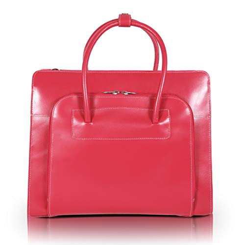 McKleinUSA W Series, Lake Forest, Top Grain Cowhide Leather, 15  Leather Ladies  Laptop Briefcase w Removable Sleeve, Fuchsia (94333)