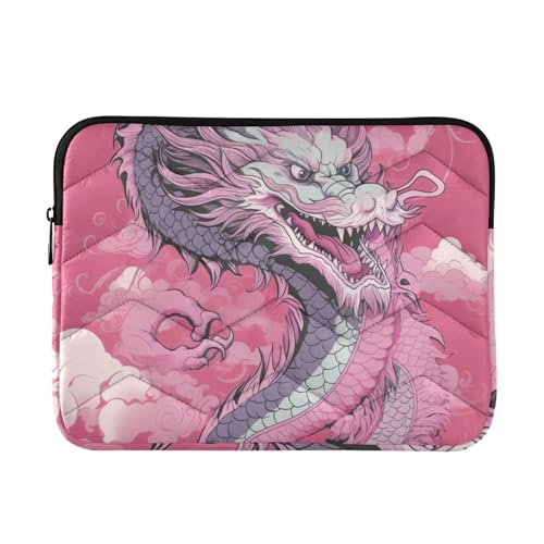 Funda para portátil 13-14 pulgadas impermeable rosa dragón chino