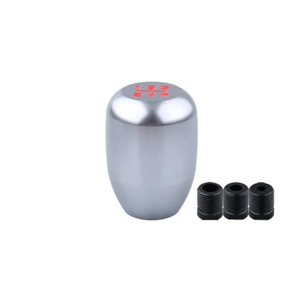 Hyasdbwe Gray 5 Speed Car Aluminum Manual Shifter Lever Gear Shift Knob At Mt Round Shape Knobs Gear Shift Handball Universal Gear Shifter Parts(Gray)