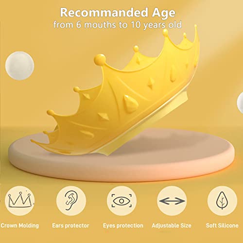 Funupup 2 Pack Baby Shower Cap For Kids, Adjustable Toddler Hair Washing Bathing Cap Shield Baby Shower Visor Shampoo Cap Protect Baby Eyes (Crown) #TOP1