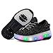 Getrichar Niñas, niños y niños Soltero/Doble Rueda LED Parpadeante patineta Zapatos Rodillo Zapatillas de Deporte (Color : J, Size : 39)