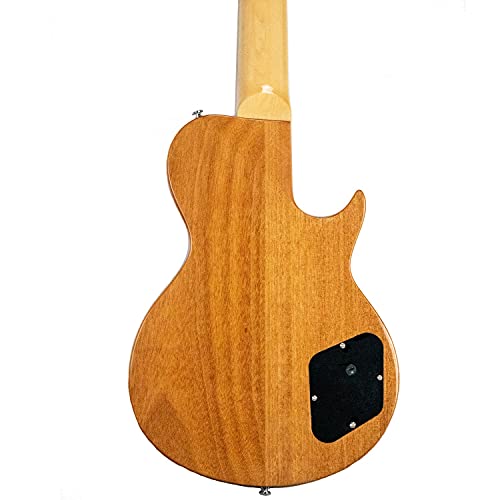 Godpsmusic Sawtooth Americana Heritage Series Left Handed Cali Blue Flame 5-String 24 Fret Electric Bass Guitar W Padded Gig Bag, St-Hbs5-Lh-Cbfl-1 #TOP6