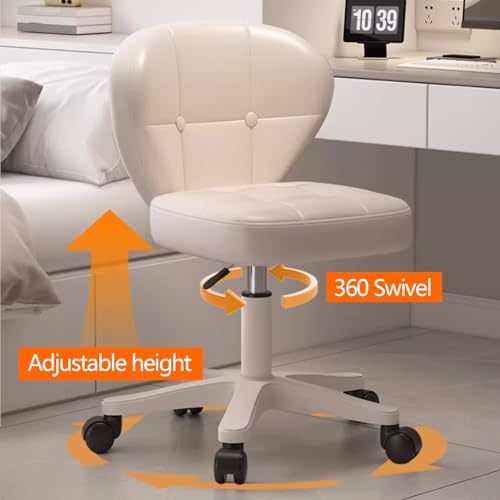 エステスツール 背もたれ付き 昇降スツール キャスター付き 高さ約40-53cm ネイルスツール カウンターチェア 高反発 360°回転 6色展開(Yellow) [4]