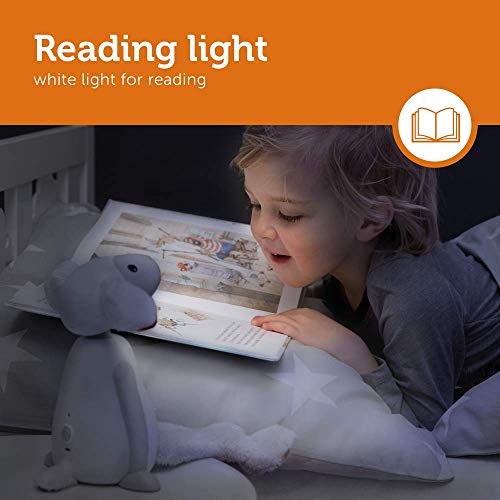Kids Portable Reading Night Light Toy - Grey Bedside Reading Lamp, Auto Shut-Off, Adjustable Brightness, Cordless - Fin The Sheep by Zazu Kids - Thumbnail 4