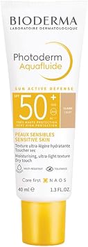Bioderma Photoderm Aquafluide Light SPF 50+ Tinted Moisturiser and Sunscreen for Sensitive Skin 40ml